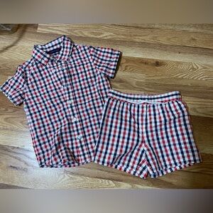Janie and Jack Red Blue Matching Set